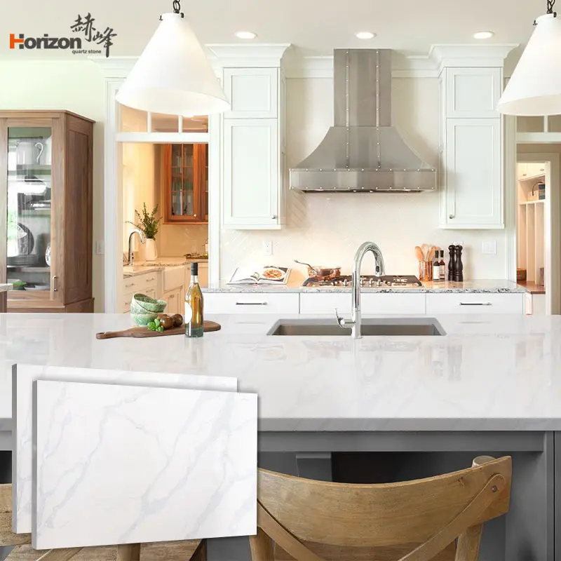  Horizon white calacatta artificial quartz counter