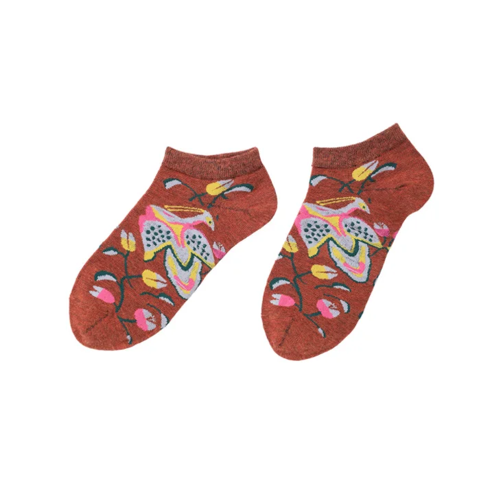 Весна и лето носки для девочек удобные хлопковые носки-следки носки крутые; Модная обувь унисекс; Носки спандекс/хлопковый повседневный комплект с изображением мультяшных героев; Повседневную жизнь 5 видов цветов