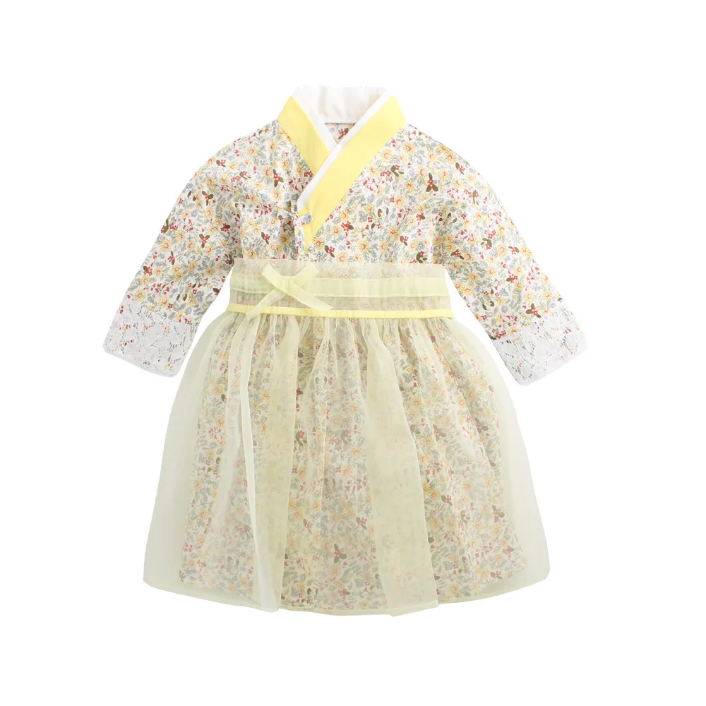 Весенняя одежда для девочек Hanbok детское праздничное