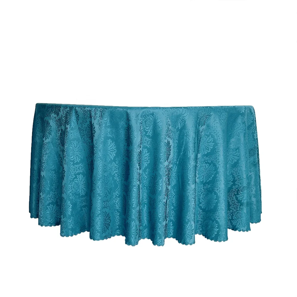 Washable Polyester  Round Damask Wedding Table Cover