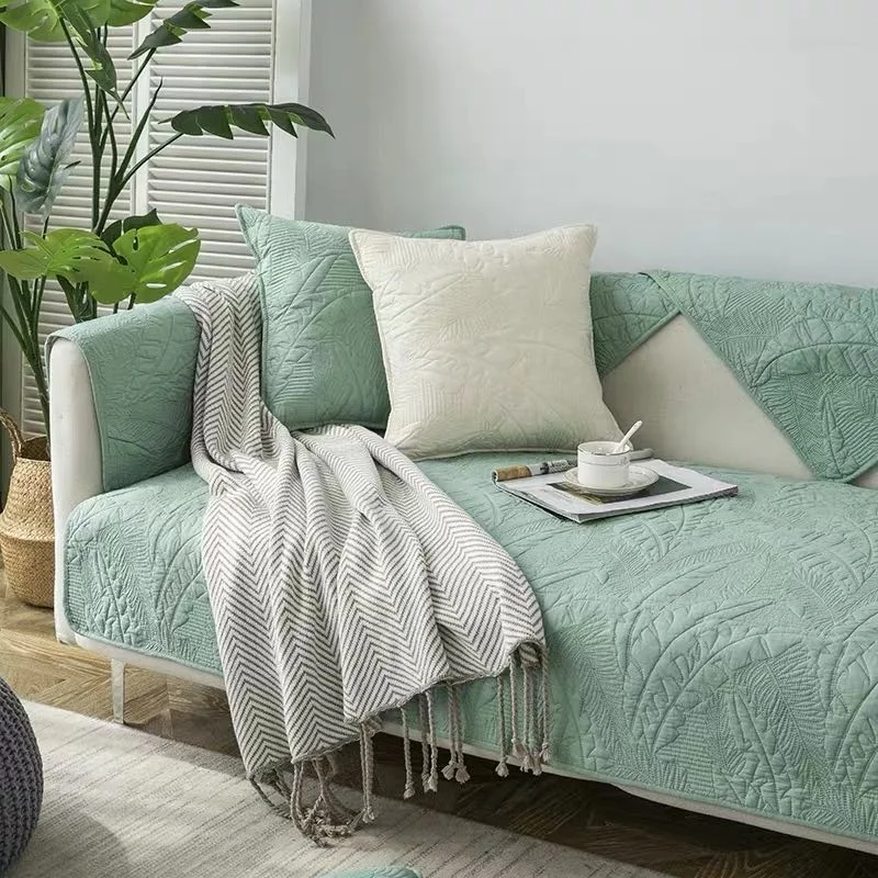 Cotton sofa cover four seasons universal chaise  u-shaped custom patterned sofa cushions