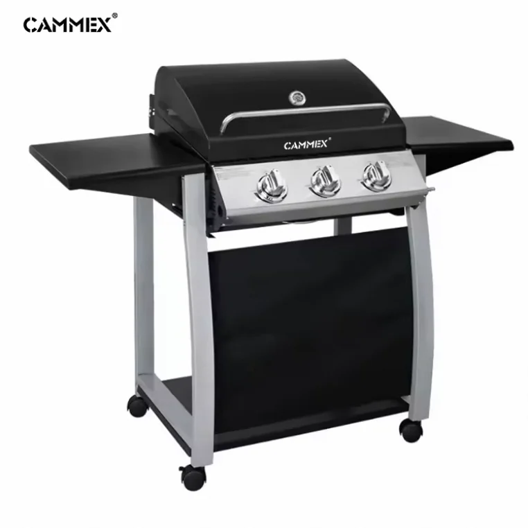 CAMMEX Expandable Square Shape 4 Burners stainless steel Black Color Garden Family Gas Grill