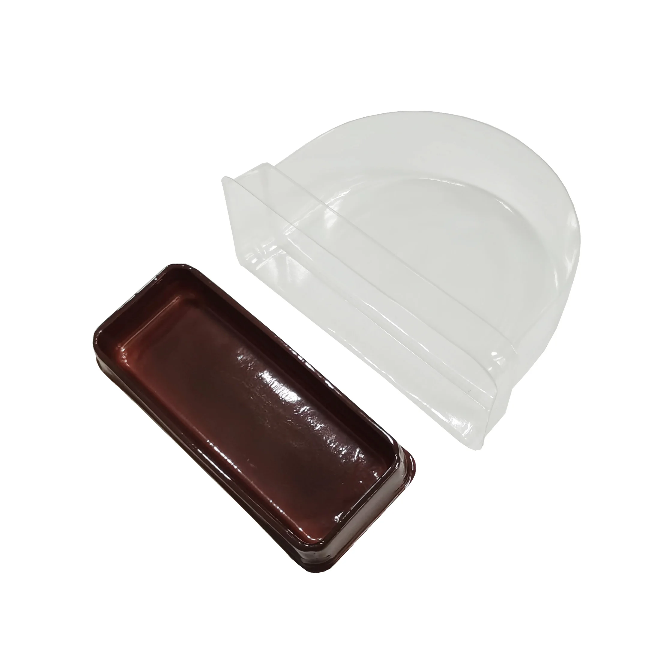 The latest design dome transparent lid disposable plastic Swiss roll cake case accepted for customization