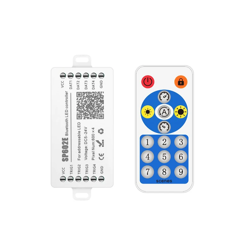 SP602E RGB Strip Music Controller Pixel LED Manual Switch with IOS/Android App Remote Control Addressable Pixels