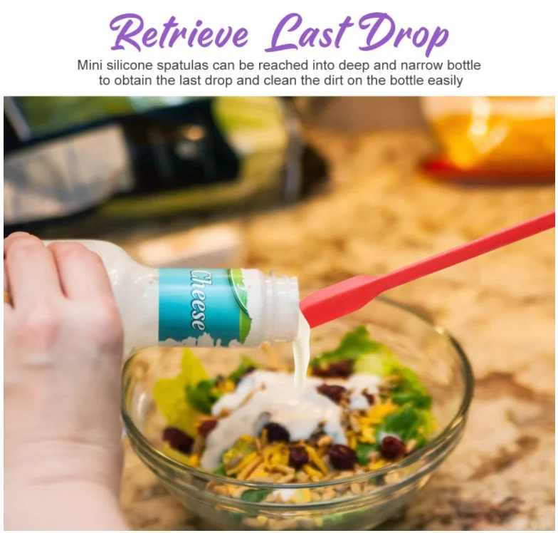 4pcs 3 size Mini  silicone Jar spatula set and bottle scraper for kitchen accessories