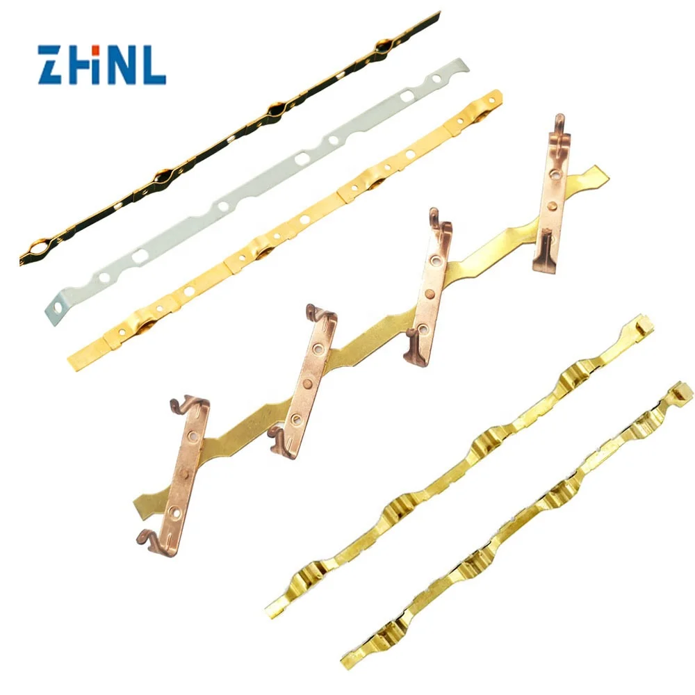 EU Power electric extension strip stamping terminal contact Strip-stamping Parts Contact ROHS stamping high purity brass contact