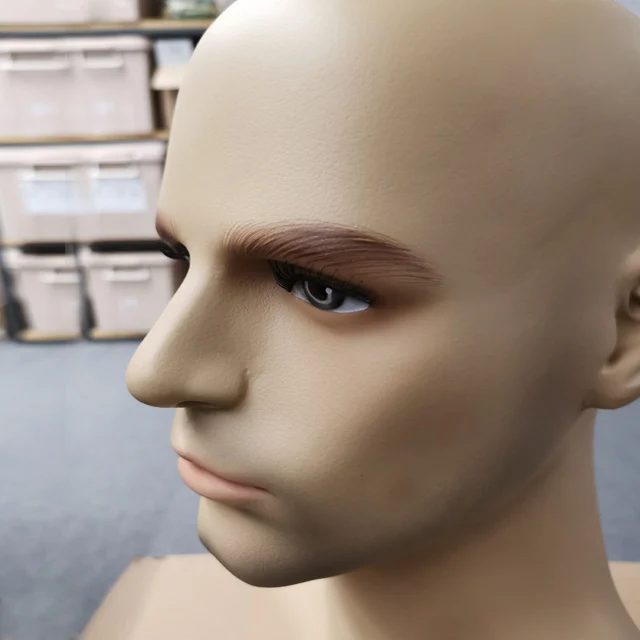 Wig Display Male Head Mannequin Lifelike Face Mannequin Head for Wig Display