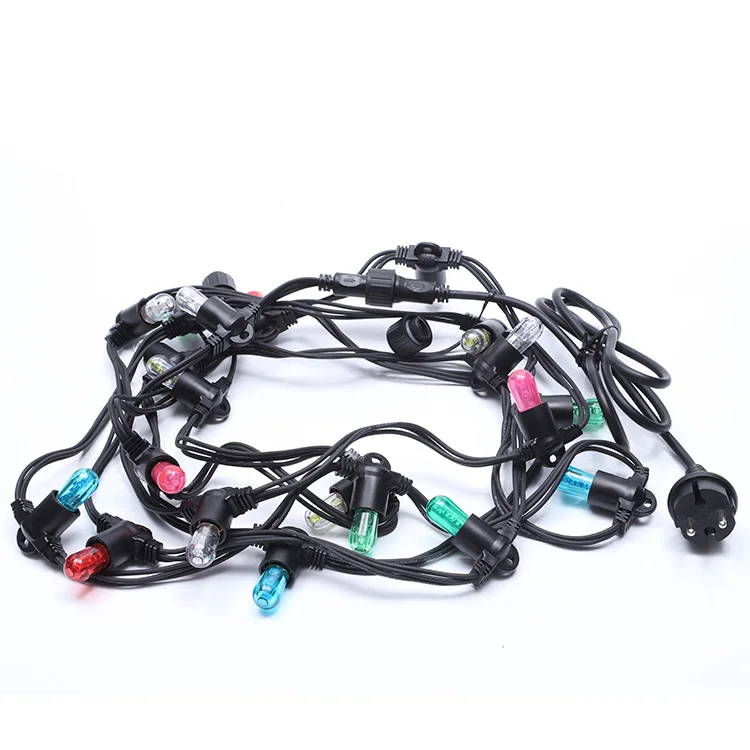 E14 Bulb 1w Outdoor Connectable 24v 10m White Bulb Festoon Party Lights White Lampshade Led String Light With Solar Panel