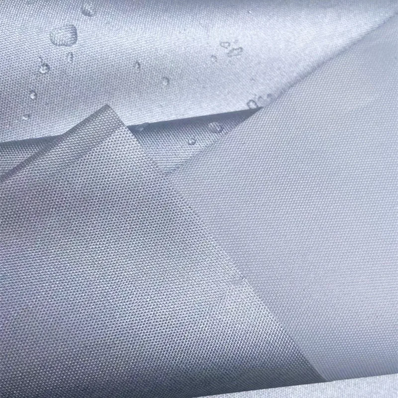 Wholesale Cheap Taffeta pa/pu Coated 100% Polyester Taffeta Silver Coated Fabric