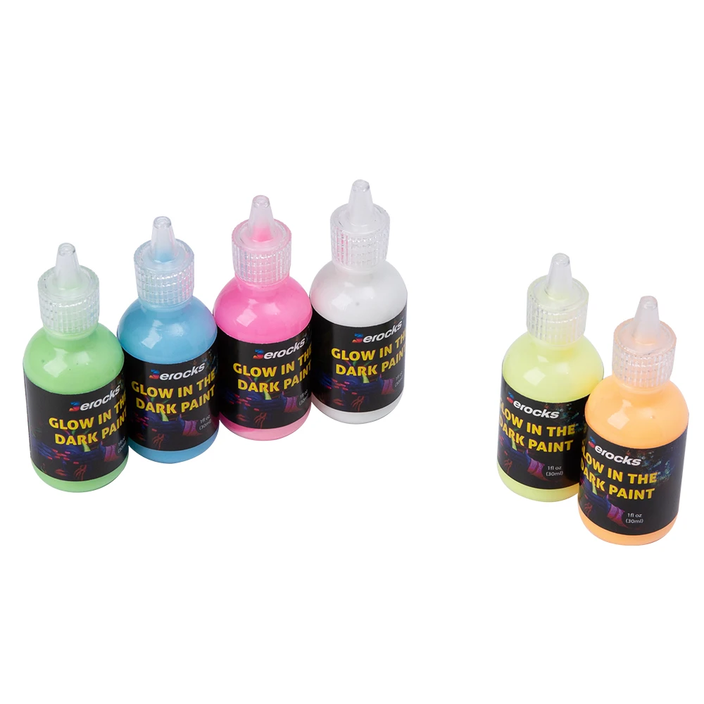 luminous powder /glow in the dark paint 12 colors 30 ml  a set can be customized package