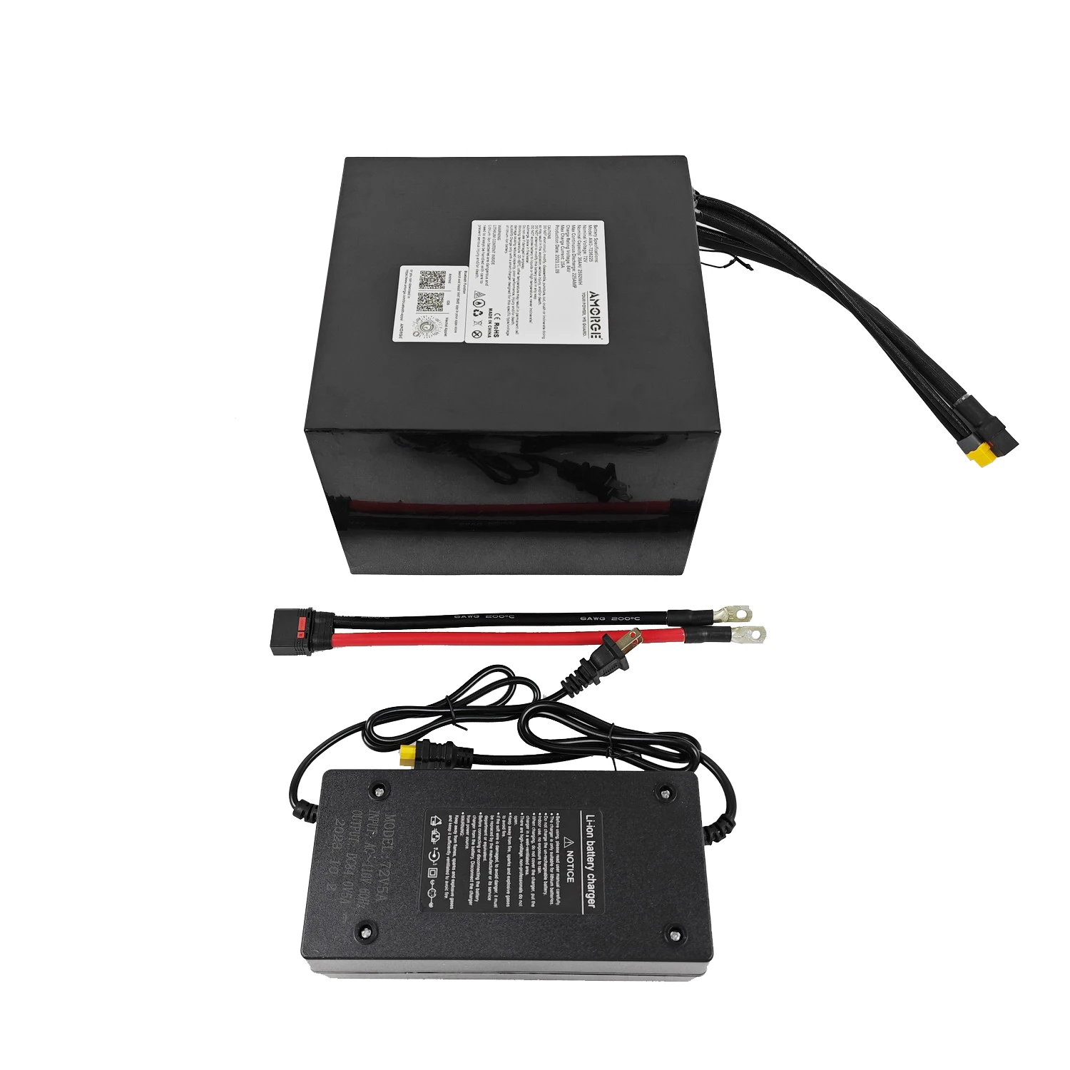 AMORGE 72V 36AH 225AMP Lithium Battery Pack with ANT Bluetooth BMS