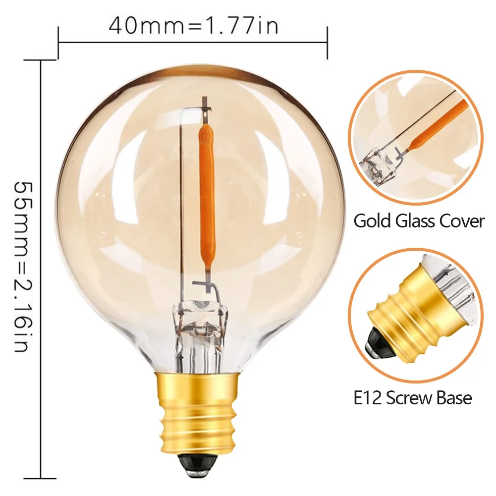 G40 1w E27 E14 E12 12v 110v 220v крытый напольный СИД Serie сад Солнечный свет шнура для рождества праздника