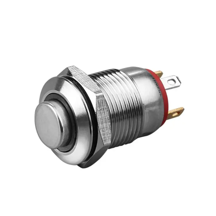 12mm 220V Waterproof Metal Push Button Switch With LED light power signal momentary latching