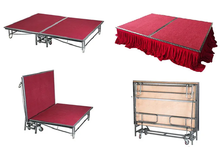8ft movable folding iron steel used stage for sale hotel banquet event wedding stage mobile stage