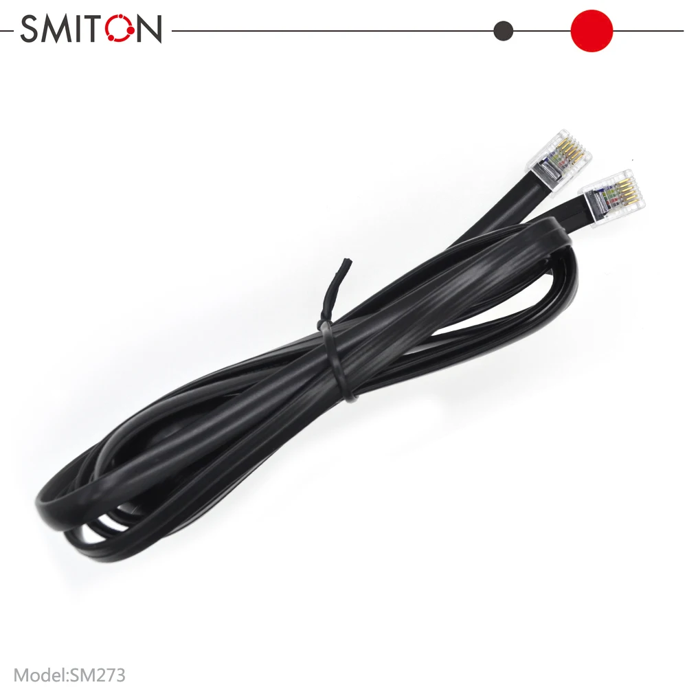 1m 2M Flat Rj12 6P6C Telephone Cable for Landline