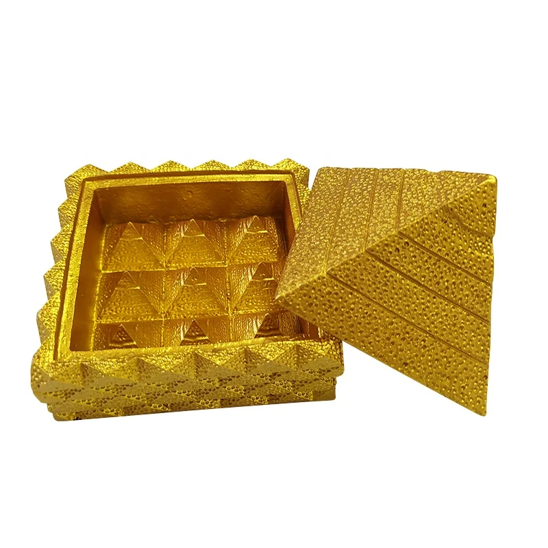 Liontin Пирамида фэншуй энергия ОРГОН Квантовая скалярная счастливая оргонит пирамиды золотой на