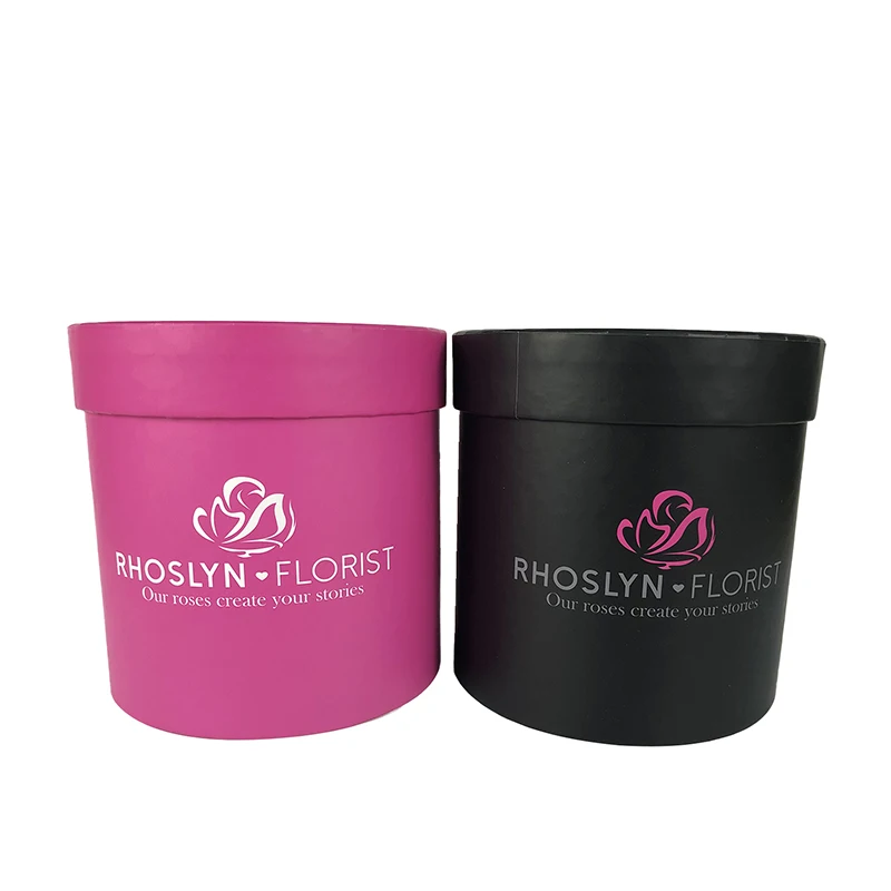 wholesale luxury rose Cylinder gift boxes for flowers round flower box for bouquets