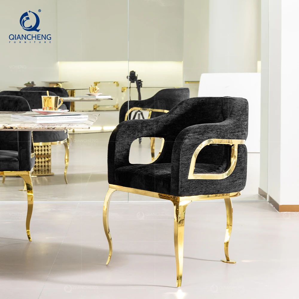 Supplier direct sale creative furniture luxury golden dinning chair louvre furniture china chairs dining foshan
