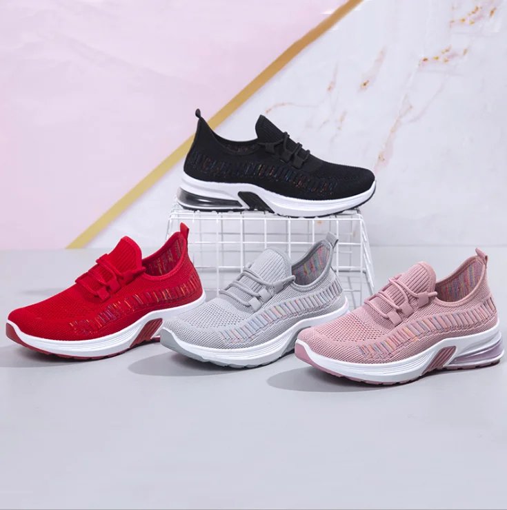 
Wholesale jacquard mesh upper lady summer shoes light women lady air cushion sports casual shoes for women 