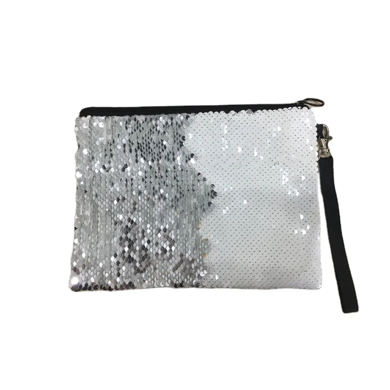 RubySub 16*23CM Custom Sequins Cosmetic Bag Sublimation Makeup Bag With Rope storage bag