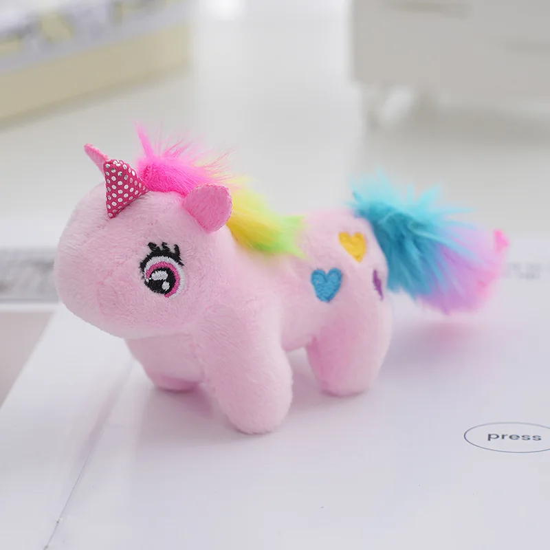 Rainbow Keychain Plush Doll Cute Doll Car Metal Keychain Bag Hanging Accessories Promotion Gift Pp Cotton New