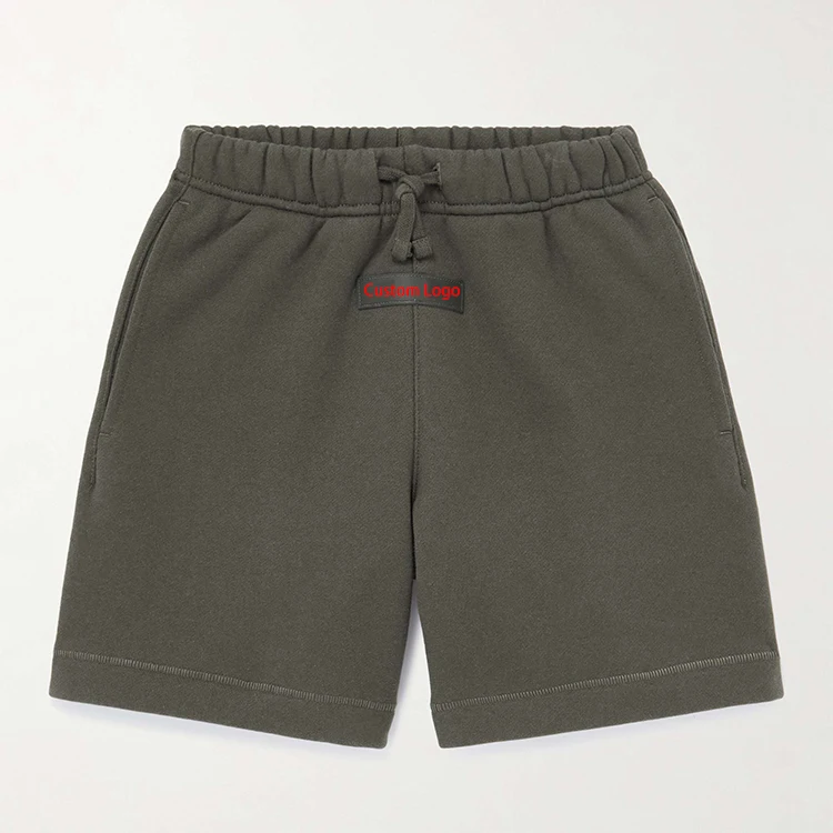 KD019 Custom rubberized label casual boy sweat shorts wholesale kids cotton shorts