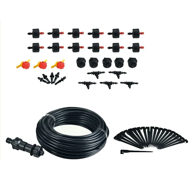 Drip Irrigation Kit, Garden Irrigation DIY System Garden Irrigation Adjustable Nozzle Automatic Watering Kits for Greenhouse