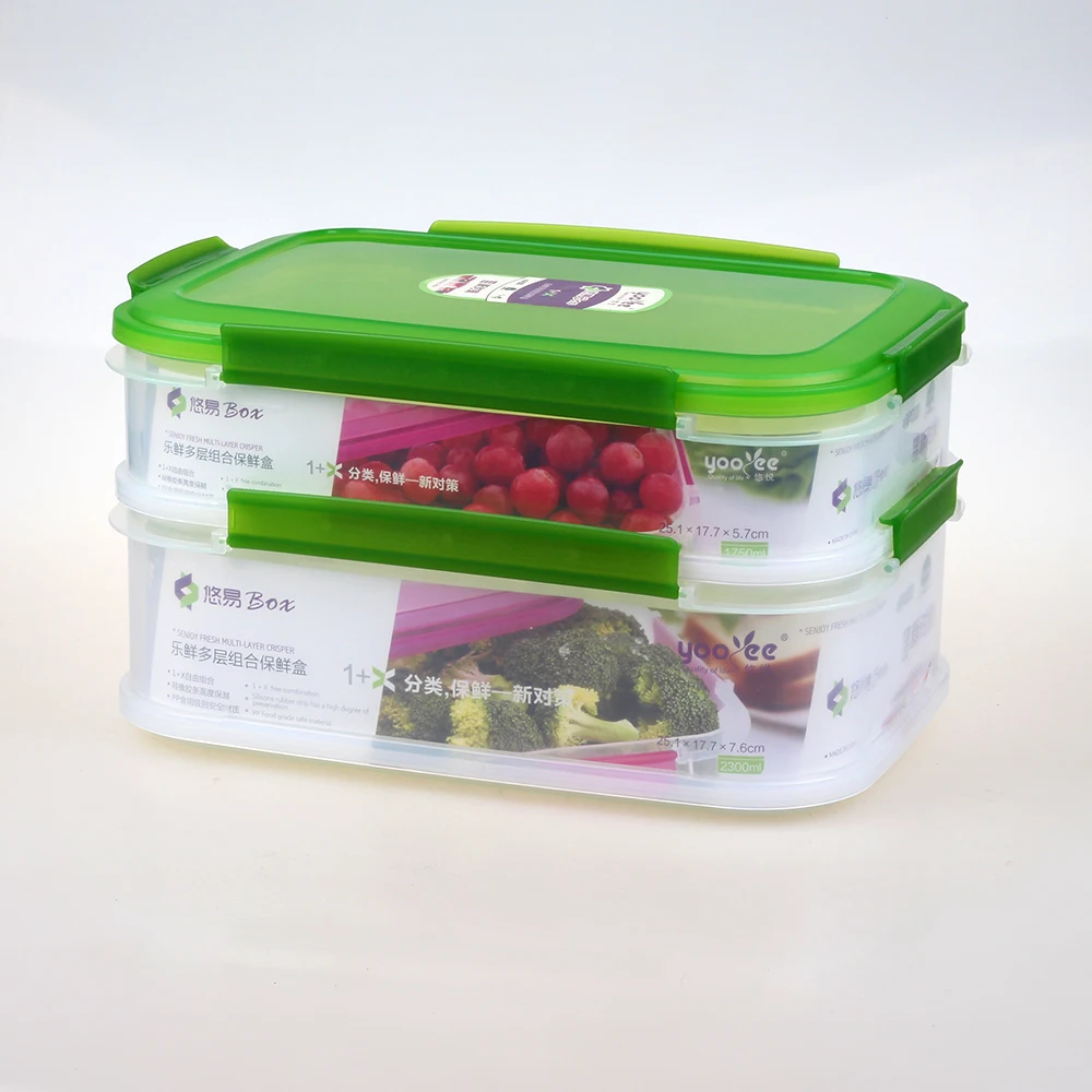 Keep Food Vegetable Fresh Crisper Box Food Storage Containers Rectangle Plastic Storage Boxes & Bins Modern Customized Accept