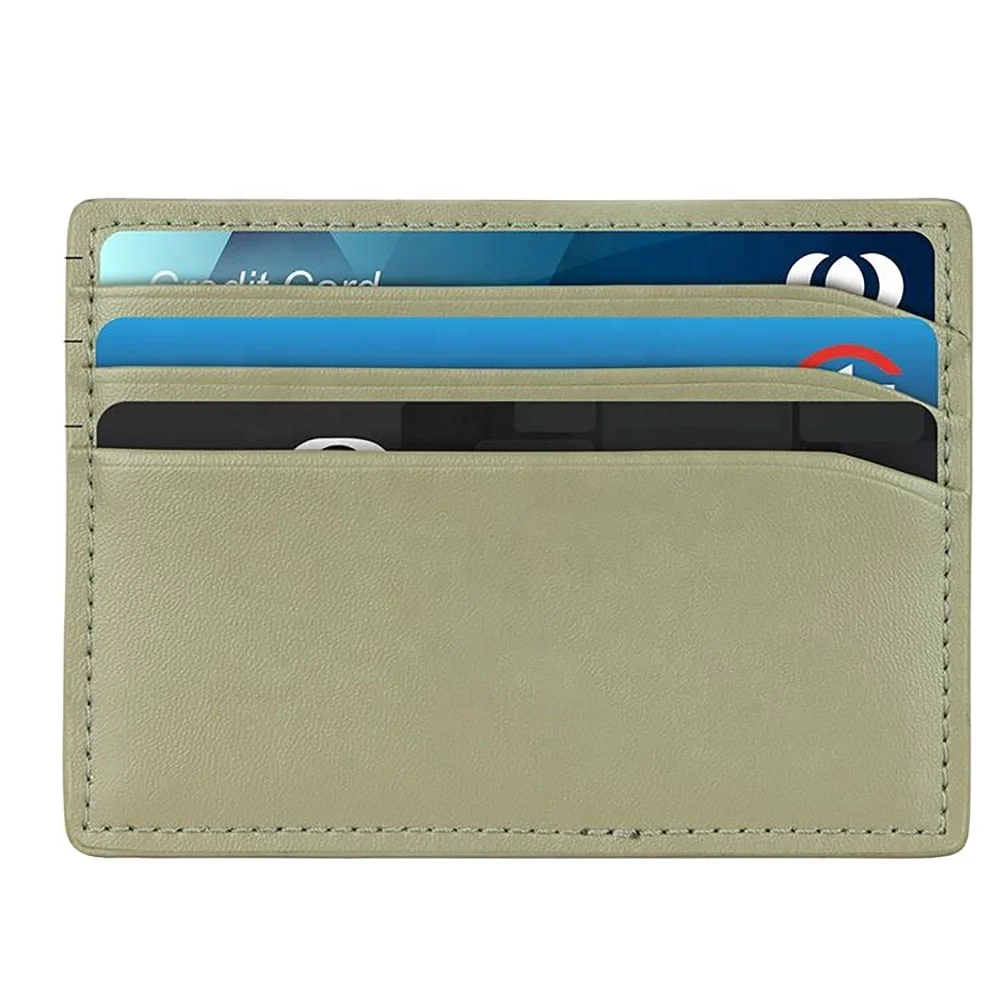 Customized Slim Double Sided Business Name Badge Leather Popular Wallet Card Credit Passport Holder