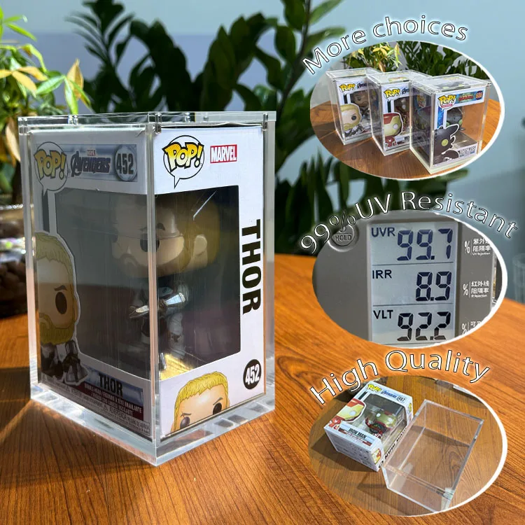 Прочный акриловый футляр для дисплея Funko POP оптовая продажа Штабелируемый чехол Pop 2 упаковки жесткий с сильным магнитом