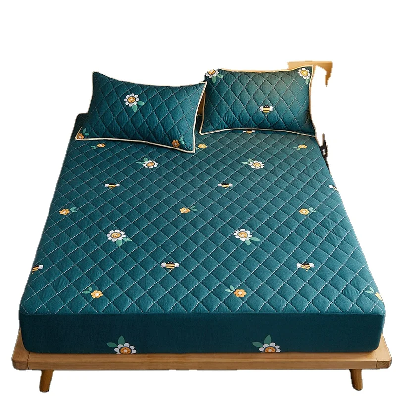 High temperature composited online shopping king size bedding set bed sheets pillow cases with waterproof film