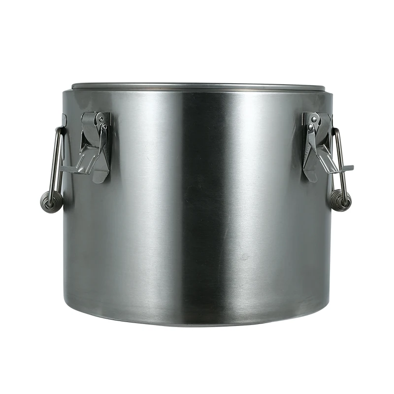 Customized Stainless steel SS201 lids stock pot with lock Stainless steel sealed oil drum wine drum
