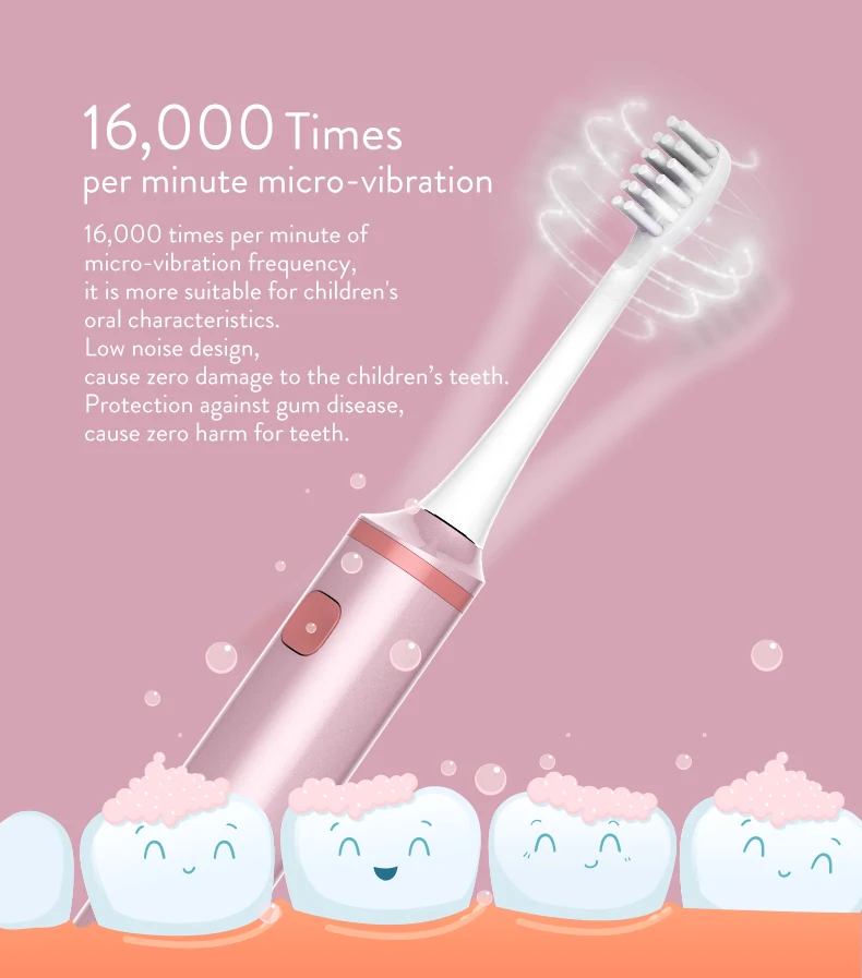 Free Shipping Children Electric Toothbrush Set Powerful Ultrasonic Sonic Electric Toothbrush For Your Kids