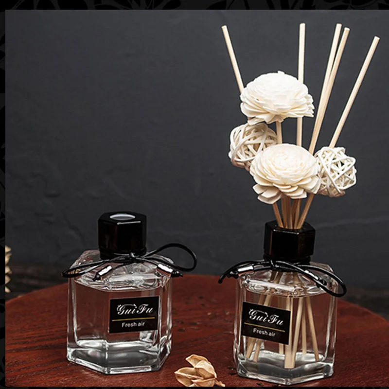 Ароматерапия для автомобиля, ароматизированный стеклянный диффузор с ротанговым цветком