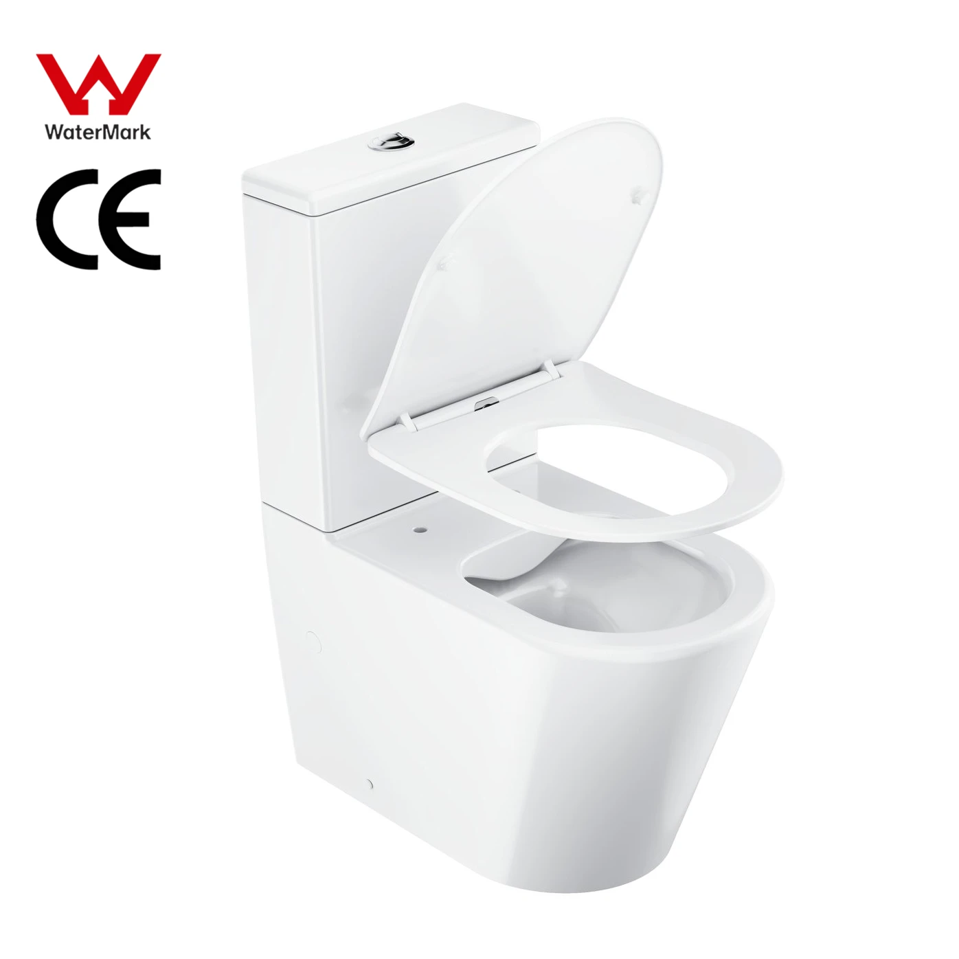 European Back to Wall Rimless Toilet Washdown Inodoro White Color Floor Mounted Two Piece Toilets for Sale