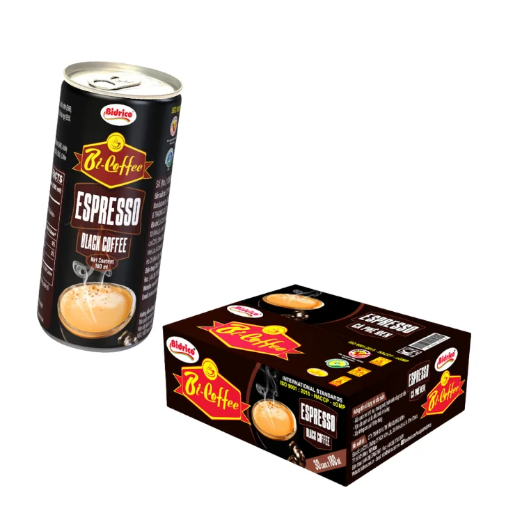 ISO Halal HACCP Certified Espresso Black Bi-Coffee Low Price Packaged Neutrally Can Directly Wholesaled Vietnam Manufacturer