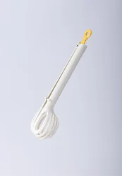 Pinmoo Kitchen New Plastic 3 In 1 Egg Beater Whisk with Pastry Food Tong Egg Clip Tong