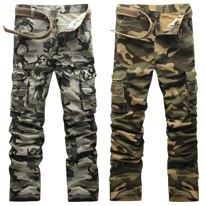 2020 New Style Cotton Camouflage Mens Cargo Pants Outdoor Casual Trousers for Men