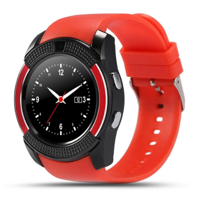 Bt Pedometer 2g Sim Card Camera Watch Color Display Waterproof Device Wrist Smart Watch V8 Smartwatch For Android Ios