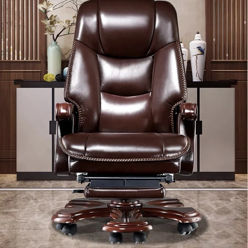 Chinese Boss Chair Business leather CEO Office chair with massage pedal, lie down,ergonomics