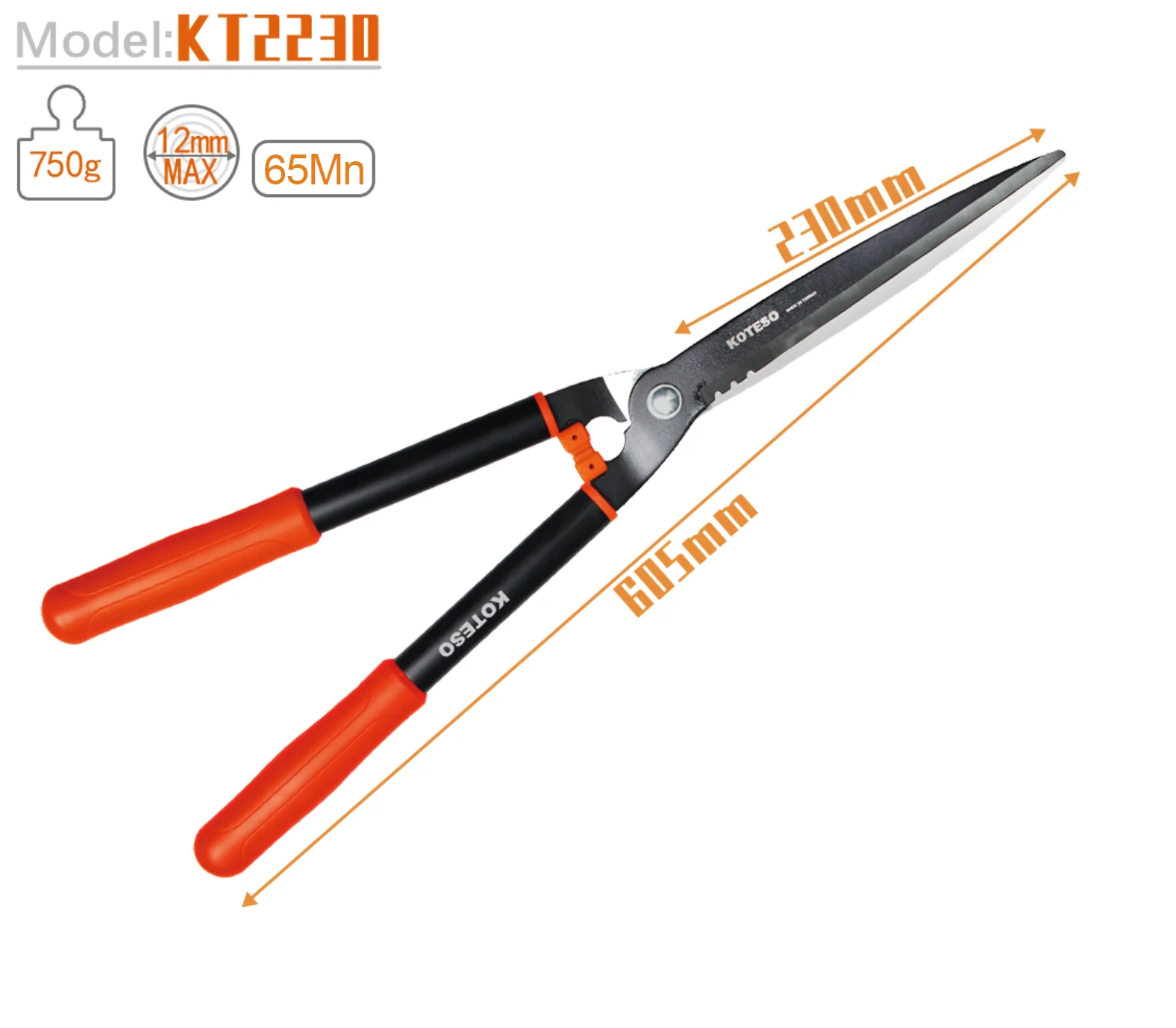 Wave blade long handle garden scissors lopper and grass hedge pruner shears