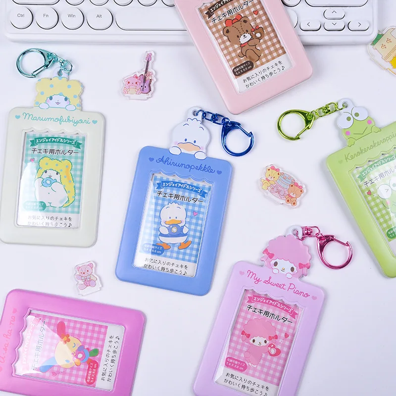 Ready to ship KPOP bunny rum bear student bus card holder 3inch PVC cardholder keychain pendant photocard holder