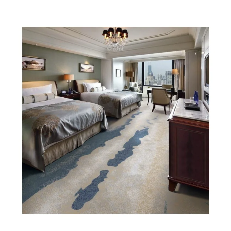 Kaili High Quality Printed Nylon Hotel Carpet 5 Star Wall-to-Wall carpet for Bedroom Cheap wilton Hotel Room Use