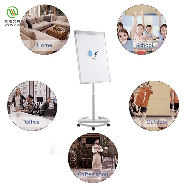Art Drawing Board Adjustable Height Standard Flip Chart Magnetic White Board