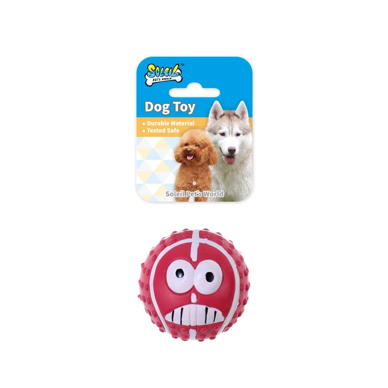 Pet toys supplier Funny expression ball pet  toys squeaky balls for dog chewing