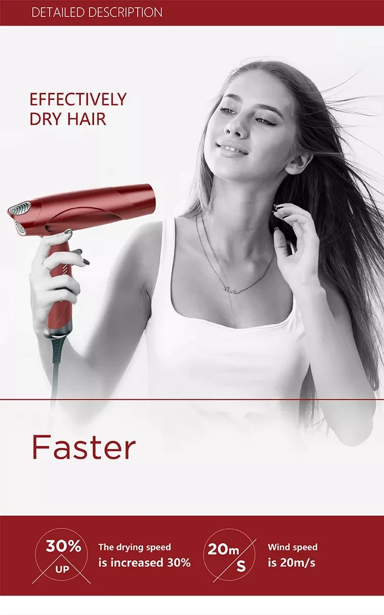 Новое поступление 2022, Анионный Быстросохнущий фен, высокоскоростной фен с обратным воздухом и складной конструкцией
