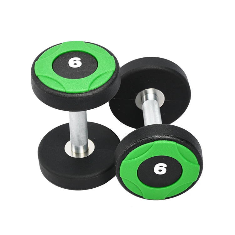 2019 Cheap Commercial Fitness Dumbbell Set China Wholesale Round Pu Gym Dumbbell For Sale