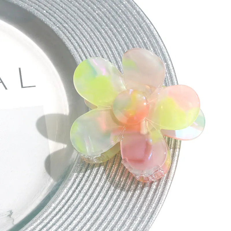 Зажим для волос на заказ с уксусной крупной маргариткой для женщин, причудливый дизайн, эстетичный цветочный Краб для волос, Оптовая продажа, зажим для волос, аксессуары