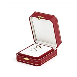 Шкатулка для колец влюбленных, внутренняя кожаная шкатулка для ювелирных изделий, роскошная упаковка для свадебных украшений