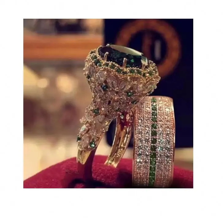 
2021 Luxury Atmospheric Zircon Wedding Rings Women Exquisite Party Engagement Female Rings Jewelry Gift Titanium Alloy Ring 